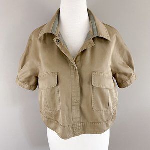 Philosophy di Alberta Ferretti Khaki Short Sleeve Short Waisted Jacket 6